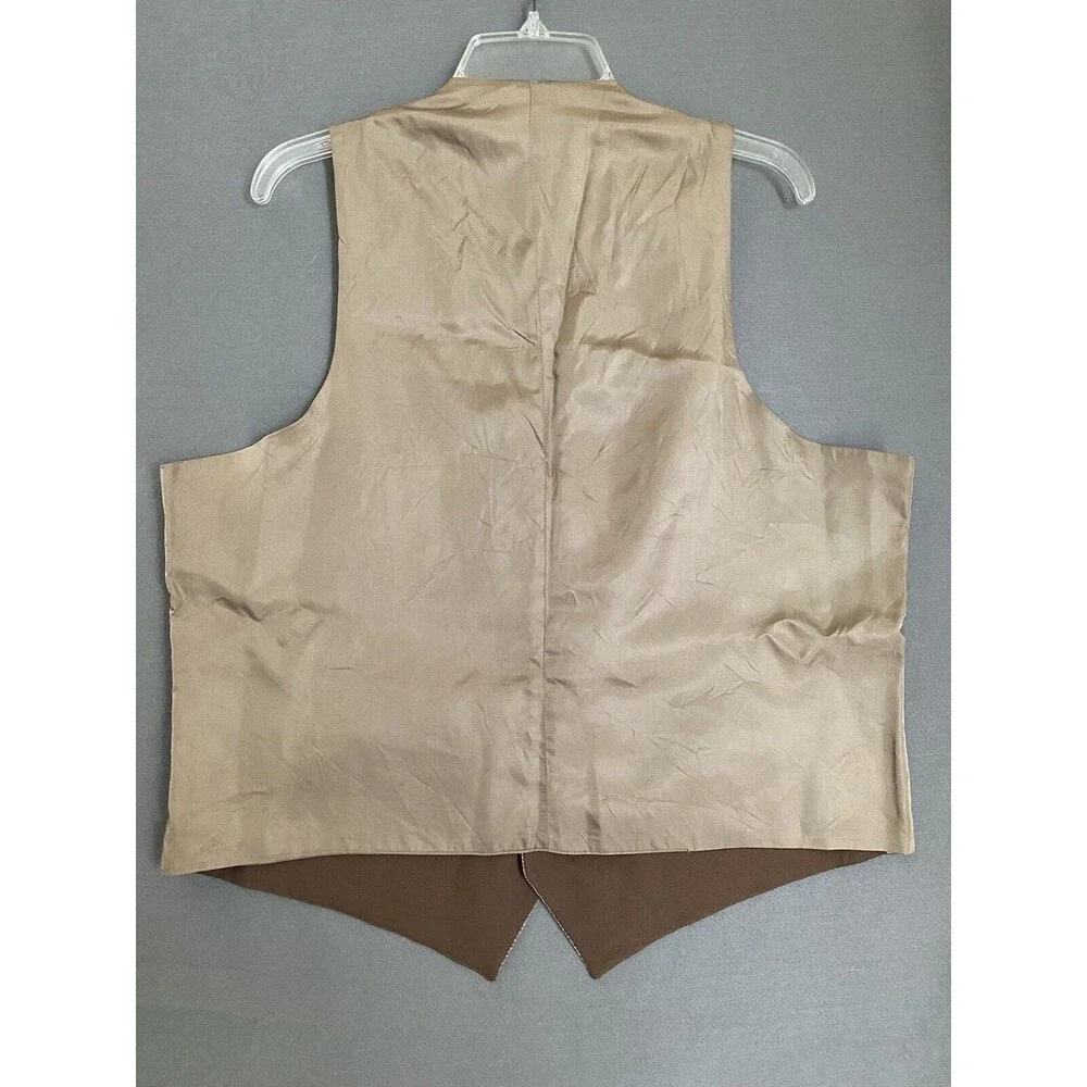 Too Cute Rocky Bullwinkle Vest‎ Men's L Brown 1992 Hanna Barbara Boris Cartoon